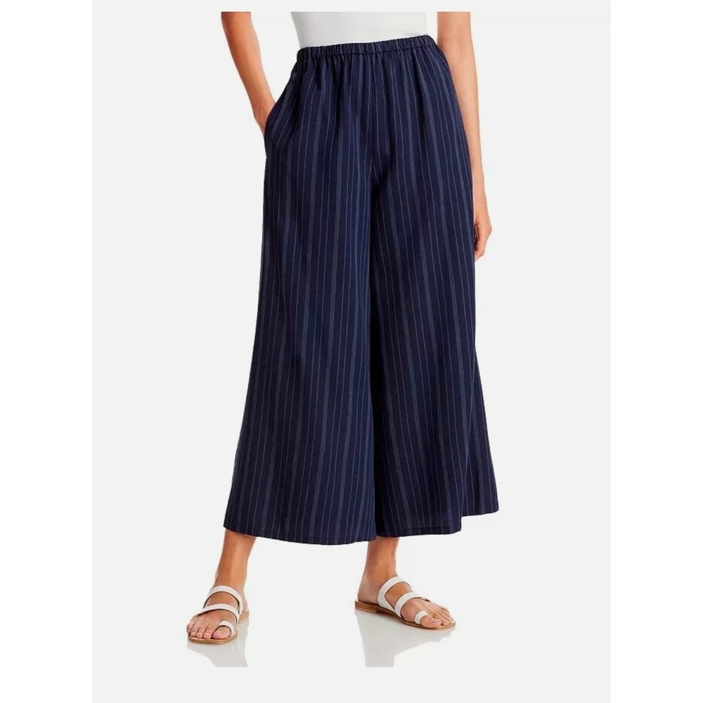 Vince Wide Leg Pinstripe Cropped Pants Navy Size XS NWT